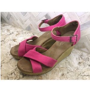 TOMS pink espadrilles size 9